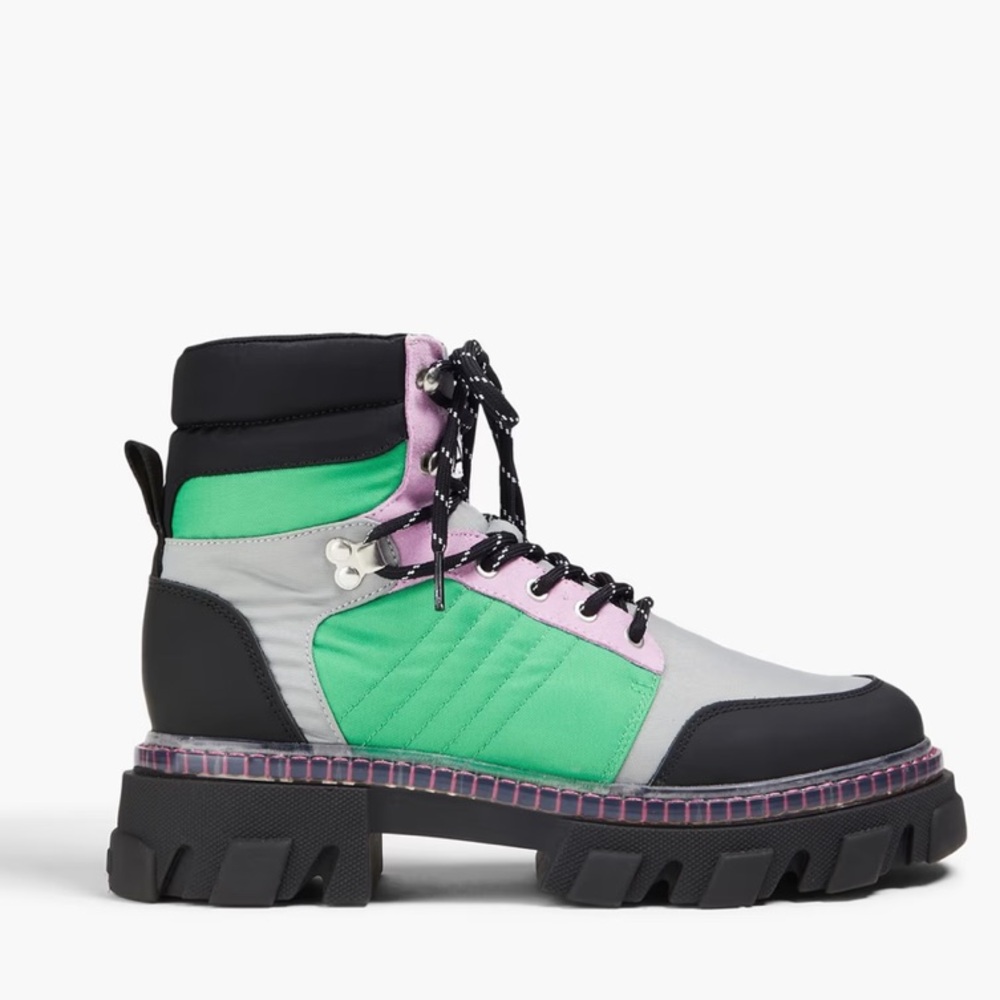 GANNI Color Block Shell and Suede Hiking Boots